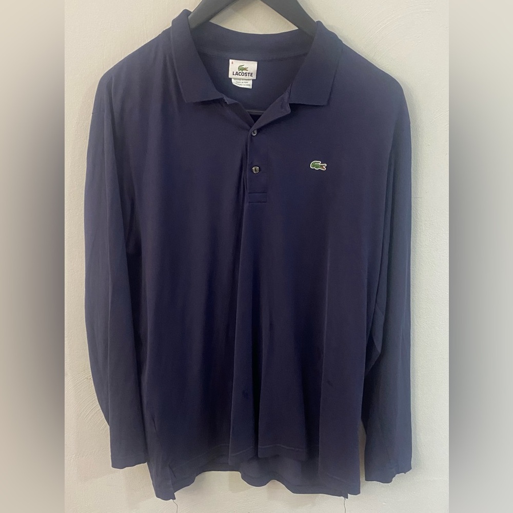 XL long sleeve Lacoste polo shirt. Navy blue condition/very good